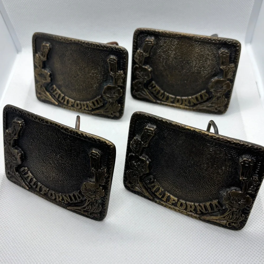 MAFCO California Poppy Belt Buckle Brass Heritage‎ Western Rodeo Trucker Vintage